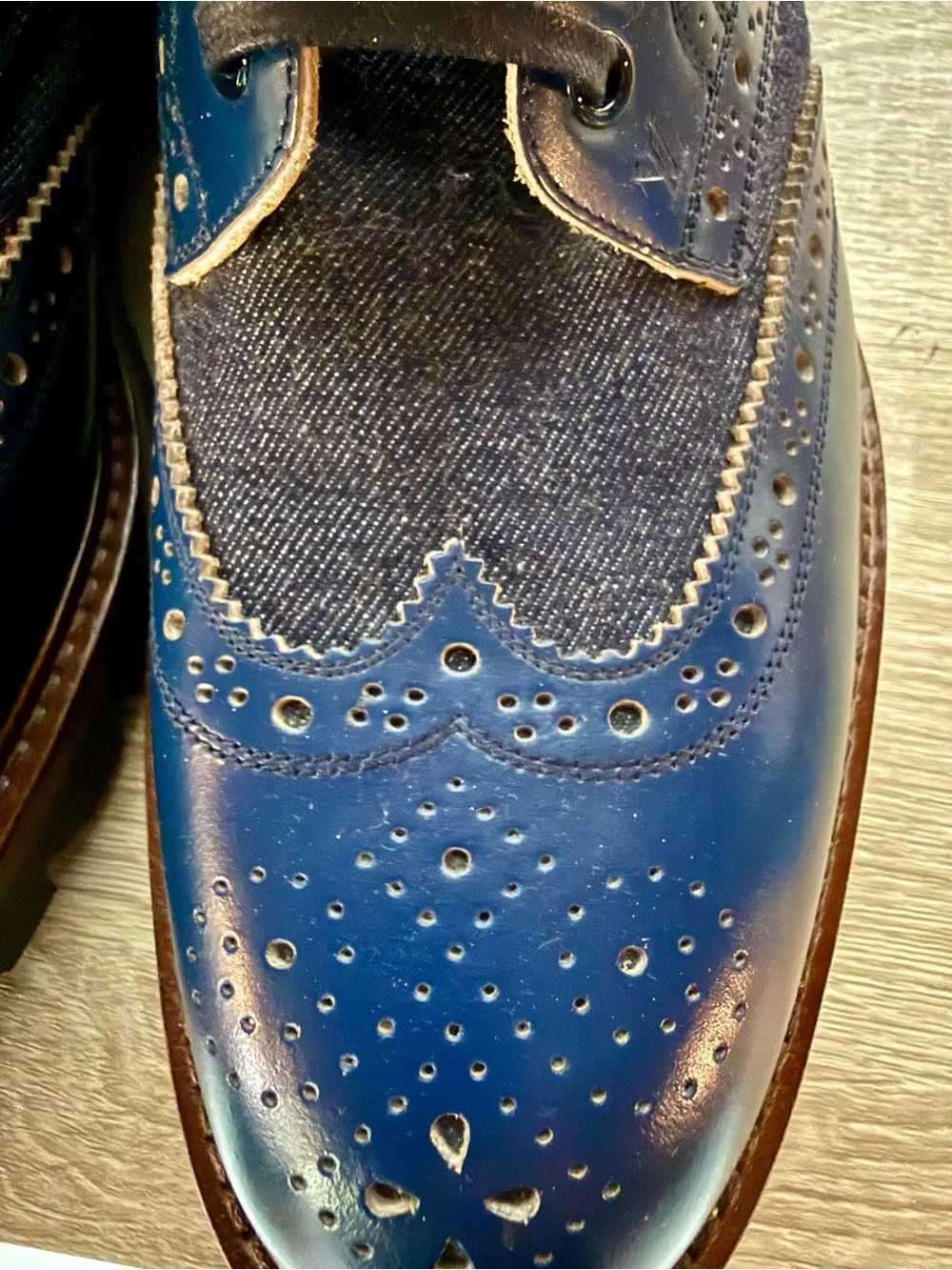 Louis Vuitton Denim Voltaire Derby Size 7.5 (U.S. Sz 8.5) Men's, NWOB, Authentic